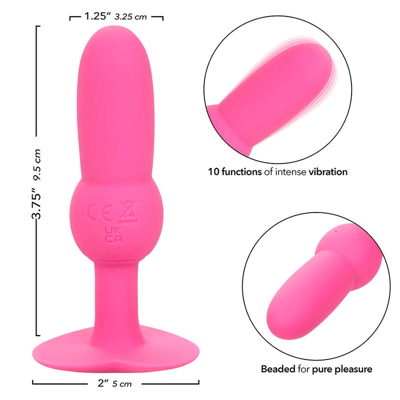 CALEXOTICS - PLUG ANALE PER LA PRIMA VOLTA CON PERLINE 10 VIBRAZIONI ROSA