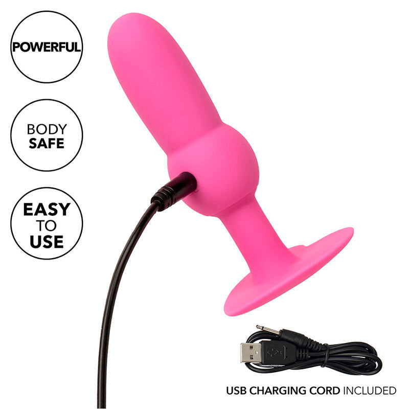 CALEXOTICS - PLUG ANALE PER LA PRIMA VOLTA CON PERLINE 10 VIBRAZIONI ROSA