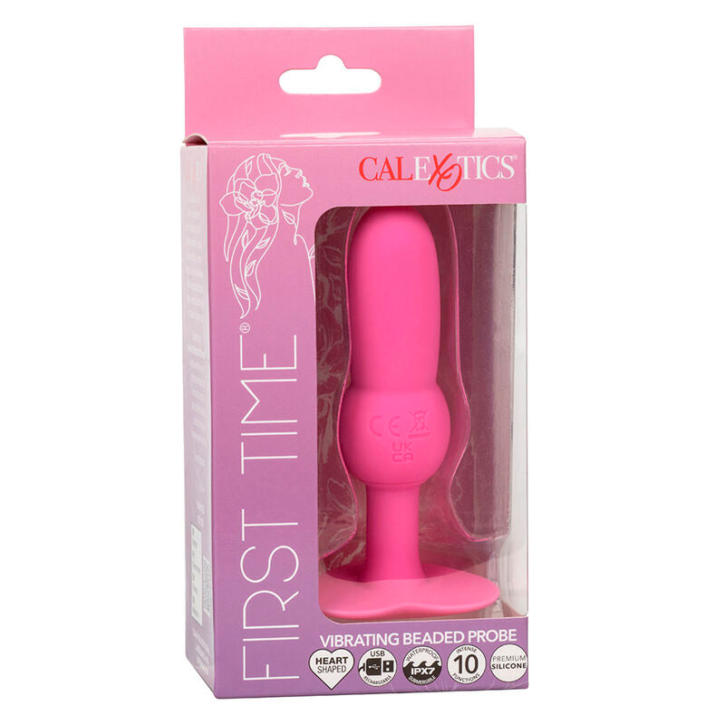 CALEXOTICS - PLUG ANALE PER LA PRIMA VOLTA CON PERLINE 10 VIBRAZIONI ROSA