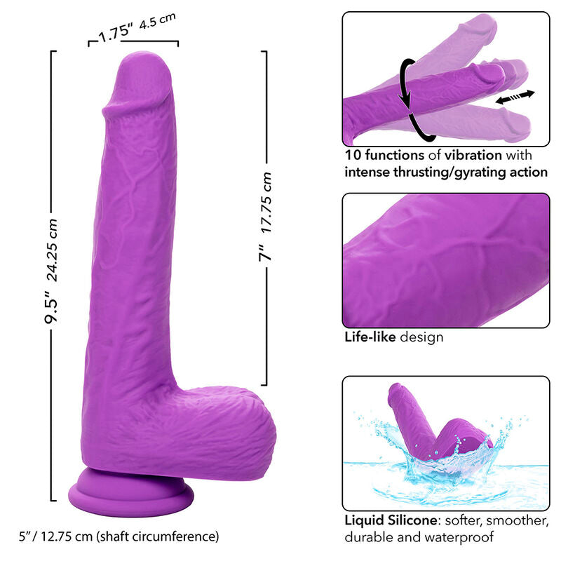 CALEXOTICS - VIBRATORE RICARICABILE E ROTANTE A BORCHIE 10 VIBRAZIONI VIOLA