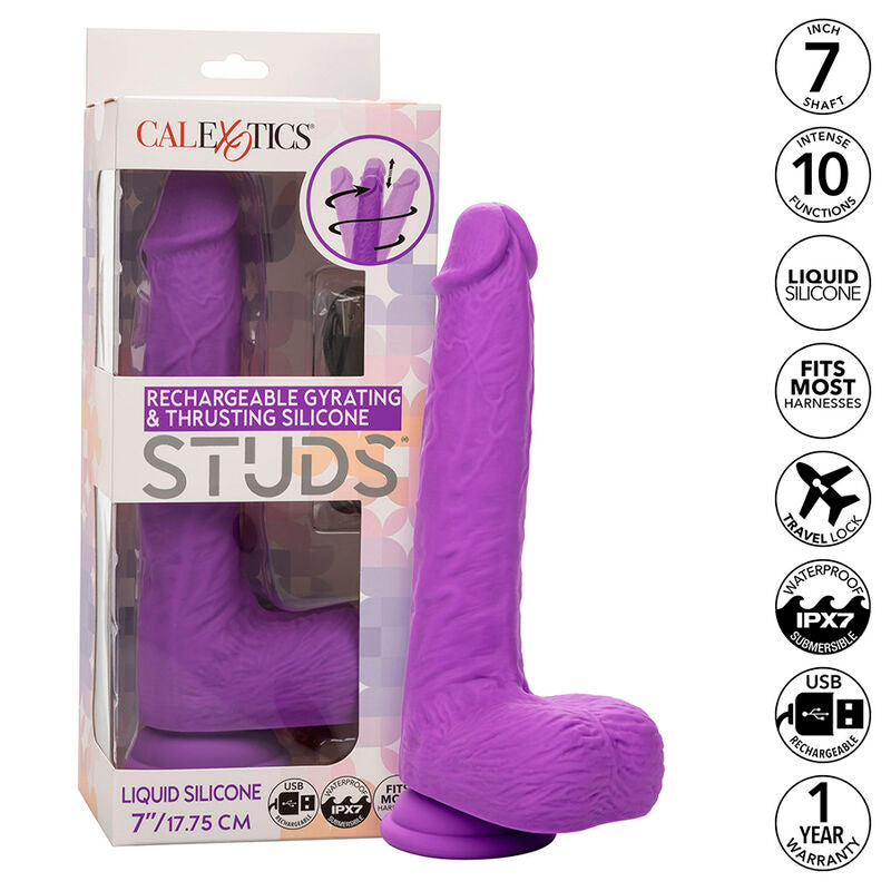 CALEXOTICS - VIBRATORE RICARICABILE E ROTANTE A BORCHIE 10 VIBRAZIONI VIOLA