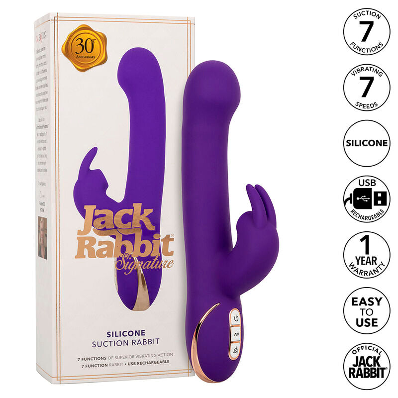CALEXOTICS - JACK RABBIT VIBRATORE E STIMOLATORE 7 LIVELLI DI VIBRAZIONE E ASPIRAZIONE BLU