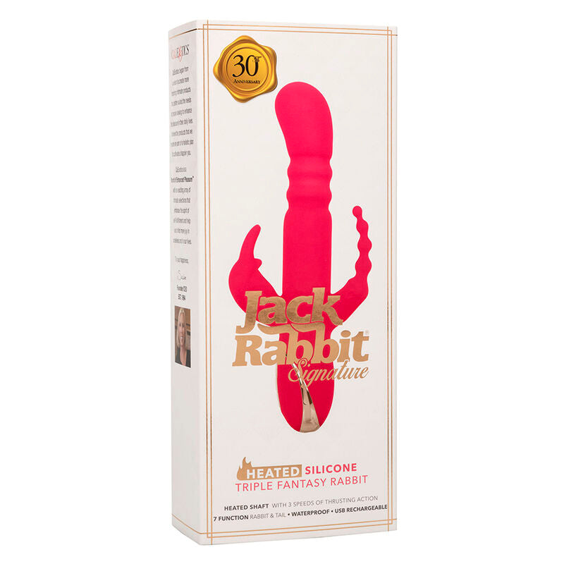 CALEXOTICS - JACK FANTASY VIBRATORE TRIPLO RISCALDABILE ROSA CONIGLIO