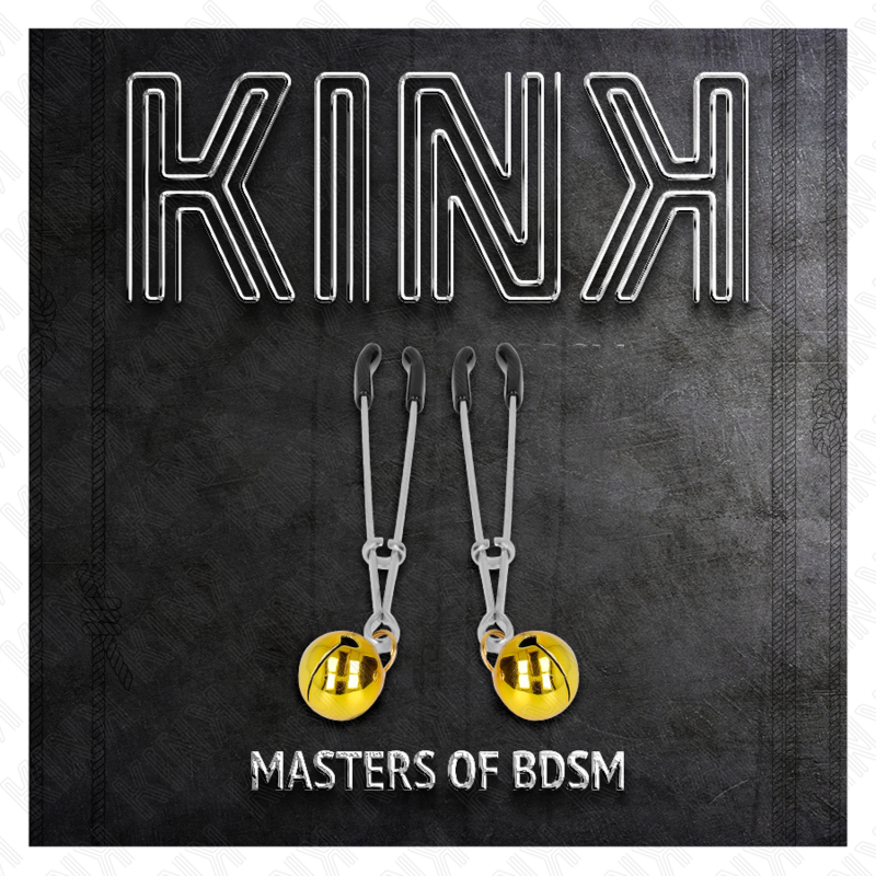 KINK - MORSETTI PER CAPEZZOLI FINI CON CAMPANELLA ORO 7 CM