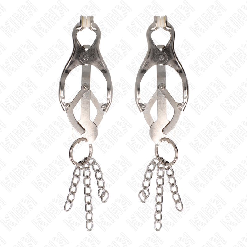 KINK - MORSETTI PER CAPEZZOLI IN STILE GIAPPONESE CON CATENE IN ARGENTO