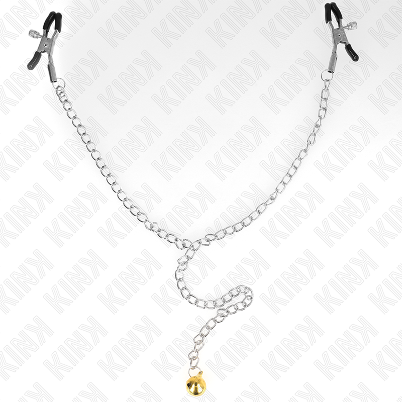 KINK - MORSETTI PER CAPEZZOLI CON CAMPANELLA ORO E CATENA 30 CM