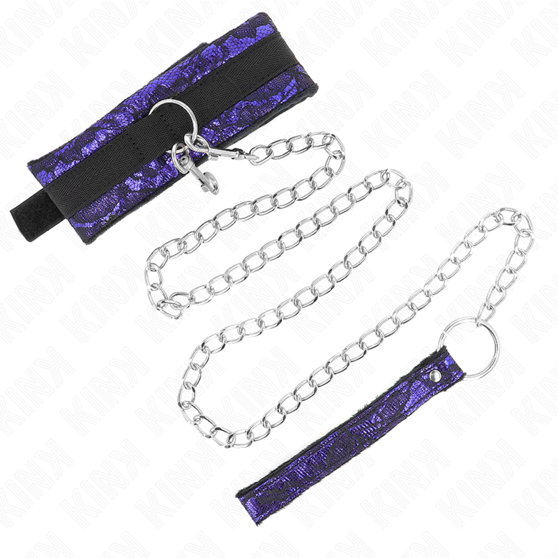 KINK - COLLARE CORTO IN PIZZO DI VELLUTO 105 CM CON BORDI IN NYLON 44 X 5,5 CM