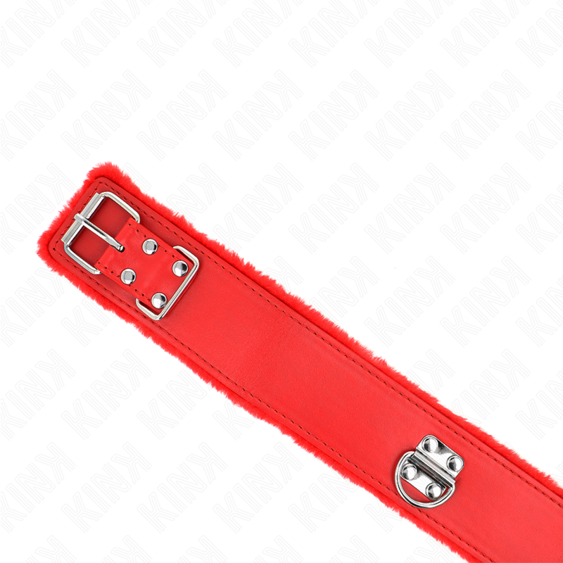 KINK - GUINZAGLIO CON BORCHIE ARGENTO 116 CM MODELLO 4 ROSSO REGOLABILE 40-48 CM X 6 CM