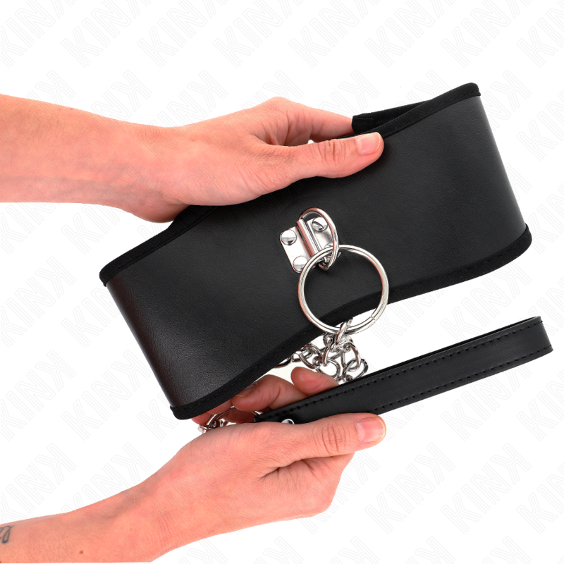 KINK - COLLARE CON GUINZAGLIO 65 CM DI LARGHEZZA NERO REGOLABILE 40-55 CM X 10 CM