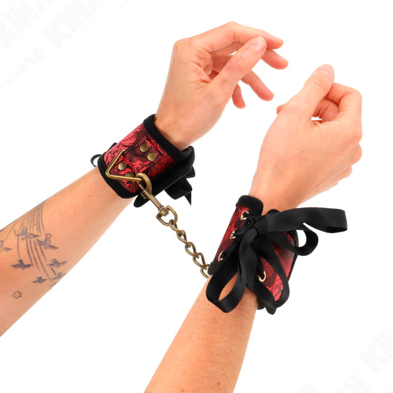 KINK - BRACCIALETTI DESIGN SCANDAL DETTAGLIO FIOCCO ROSSO-NERO 24,5 CM X 6,5 CM