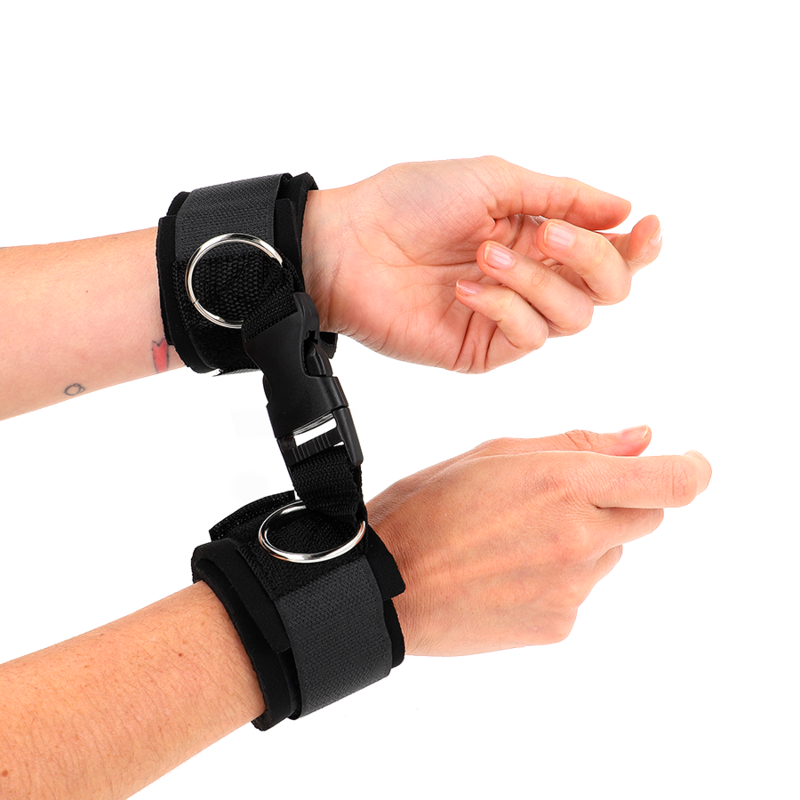 KINK - BRACCIALETTI IN NEOPRENE CON CHIUSURA REGOLABILE A GANCIO NERO 22-34 CM