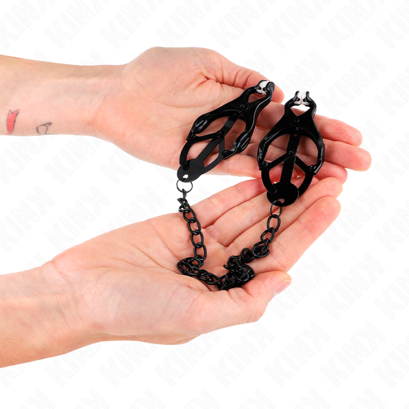 KINK - MORSETTI PER CAPEZZOLI IN STILE GIAPPONESE CON CATENA NERI 30 CM