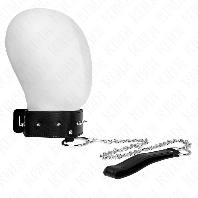 KINK - GUINZAGLIO CON BORCHIE ARGENTO 65 CM MODELLO 2 REGOLABILE 36-43 CM X 5 CM
