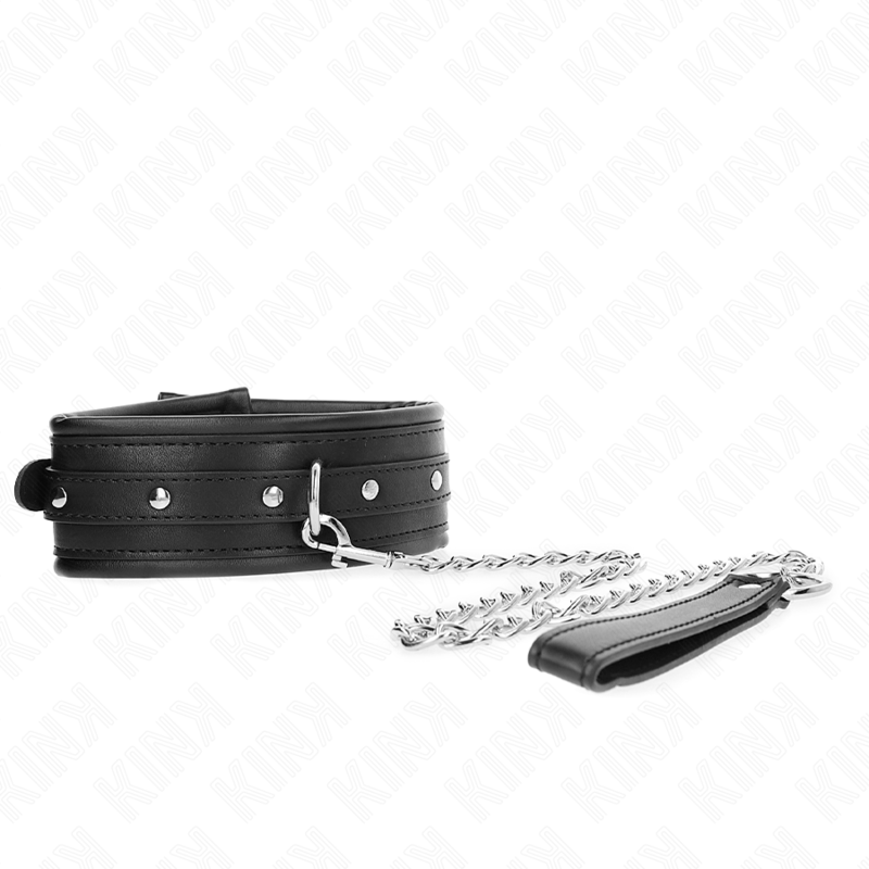 KINK - COLLARE CON GUINZAGLIO 65 CM FIBBIA LUCIDA 48,5 CM X 5,3 CM