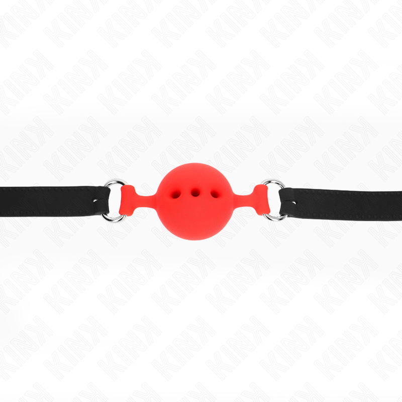 KINK - BAVAGLIO 55 x 2 CM PALLA 4,5 CM PIENO SILICONE TAGLIA M ROSSO REGOLABILE 35-51 CM