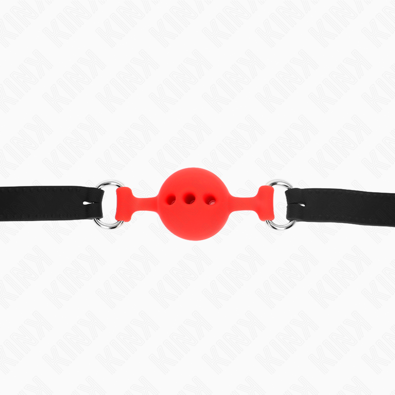 KINK - BAVAGLIO 55 x 2 CM PALLA 4 CM PIENO SILICONE TAGLIA S ROSSO REGOLABILE 35-51 CM