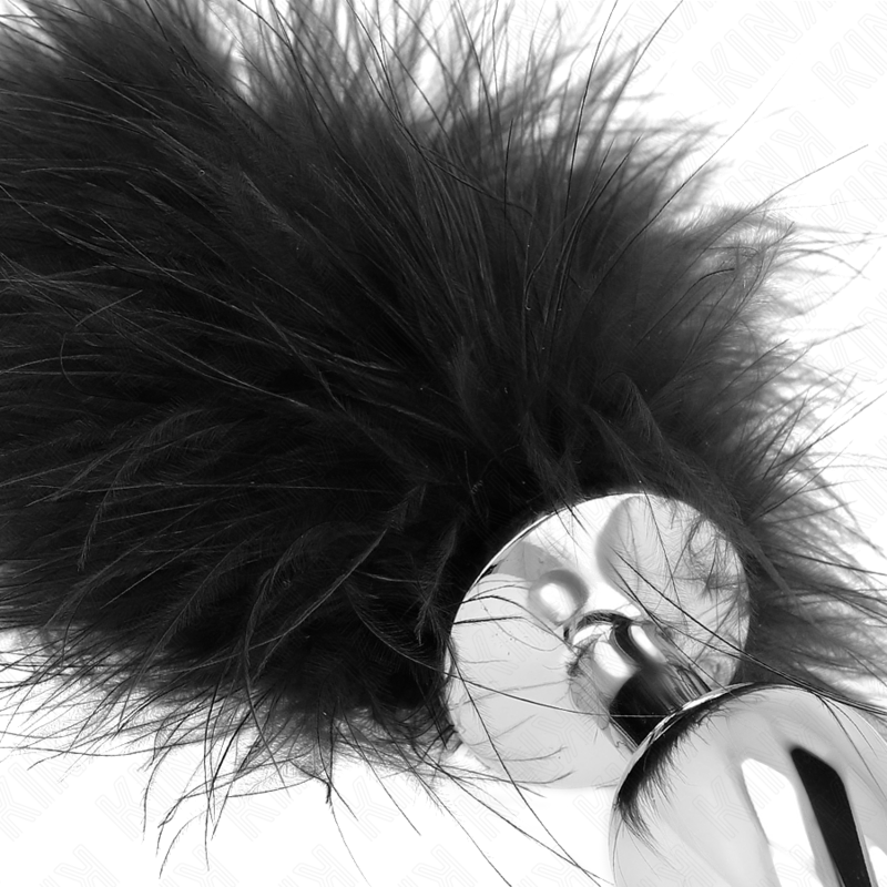 KINK - PLUG ANALE 11 x 7 CM ACCIAIO INOX CON PIUMA 11 CM