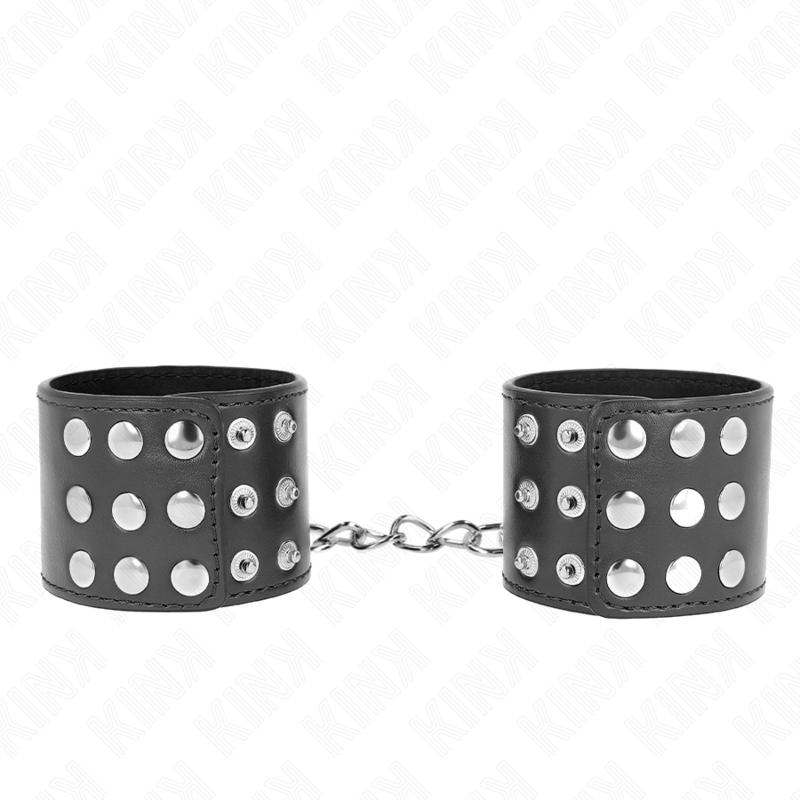 KINK - BRACCIALETTI CON CHIUSURA A SCATTO REGOLABILE NERI 19-24 CM X 5,5 CM