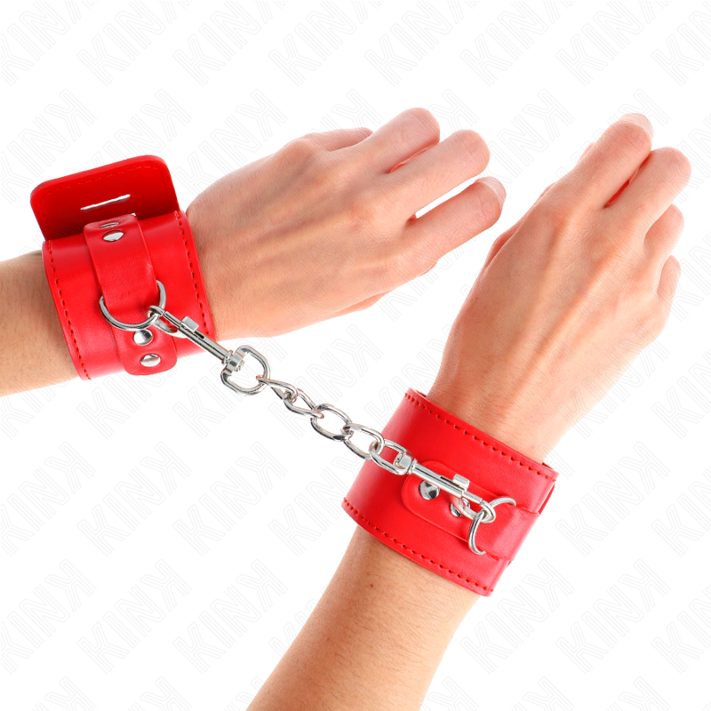 KINK - BRACCIALETTI CON CHIUSURA REGOLABILE CON LUCCHETTO ROSSO 16-23 CM X 5,5 CM