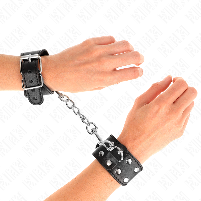KINK - Braccialetti regolabili con doppia borchia in nero