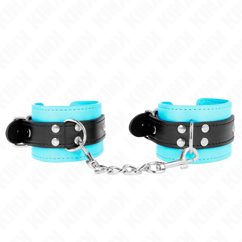 KINK - BRACCIALETTI CON GANCIO REGOLABILI FODERA BLU 20-28 CM X 5,5 CM