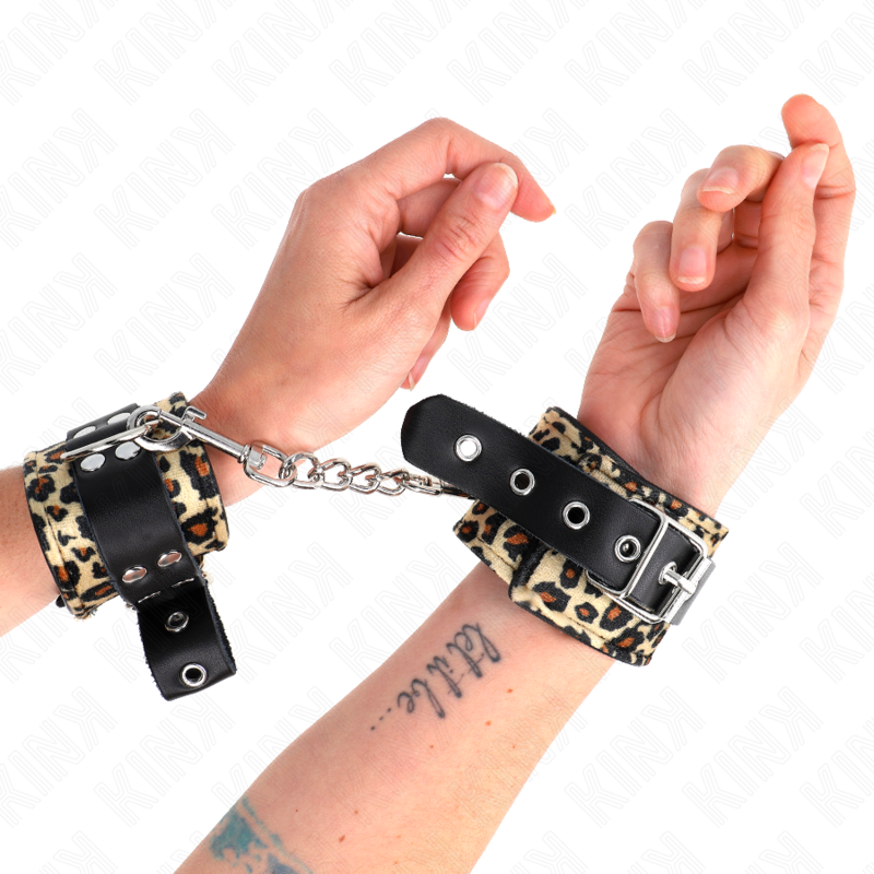 KINK - BRACCIALETTI REGOLABILI IN PELLE STILE LEOPARDO 18-29 CM X 5,5 CM