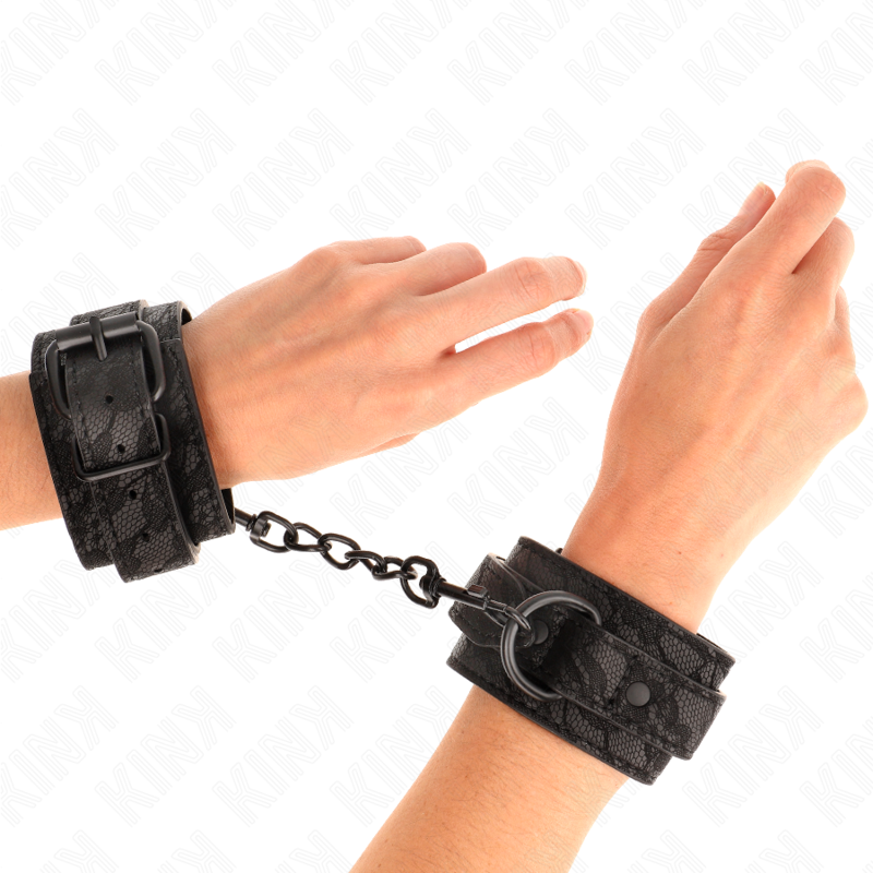 KINK - Braccialetti in pizzo regolabili neri 19-26 cm