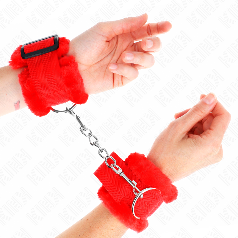 KINK - BRACCIALETTI REGOLABILI CON FODERAZIONE ROSSA 17-31 CM X 7 CM