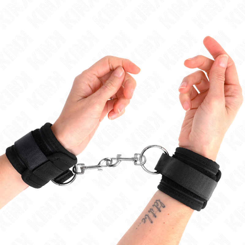 KINK - BRACCIALETTI NERI REGOLABILI 18-35 CM X 6 CM