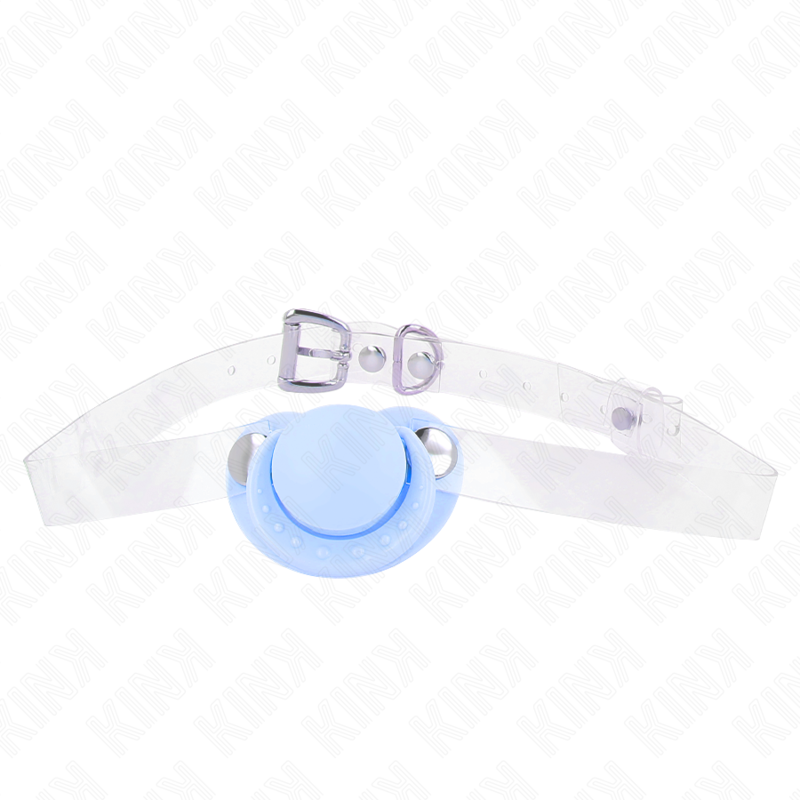 KINK - BAVAGLIO A FORMA DI CIUCCIO 5,5 x 4 CM AZZURRO REGOLABILE 43-60 CM