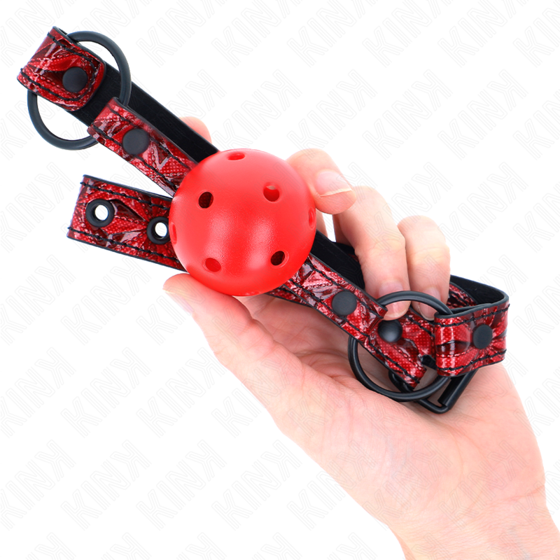KINK - BALL GAG DA 4,5 CM CON MOTIVO A ROMBO MODELLO 1 64,5 CM REGOLABILE 42-60 CM