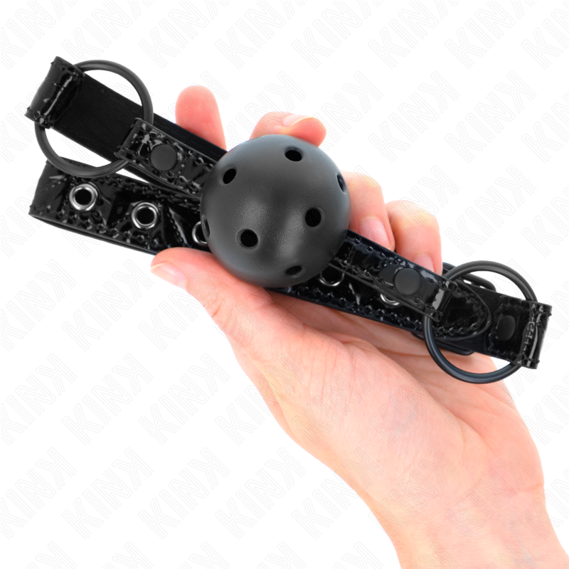 KINK - BALL GAG A FORMA DI DIAMANTE DA 4,5 CM MODELLO 3 64,5 CM REGOLABILE 42-60 CM