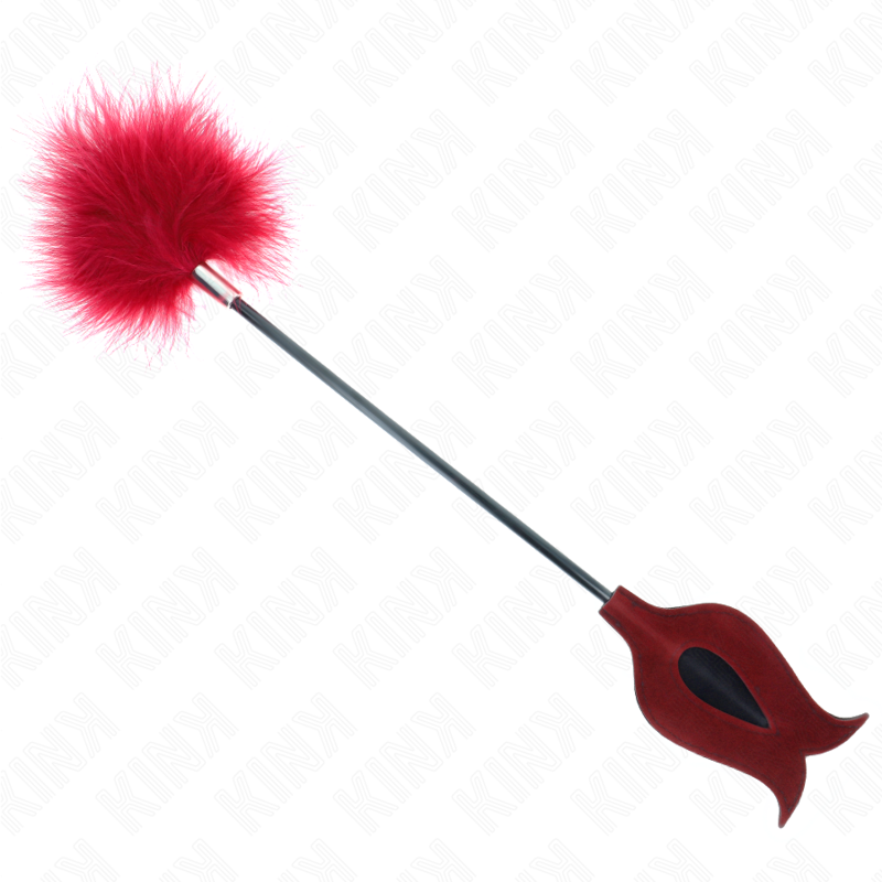 KINK - PIUME DA SOLLETICO CON PAGAIA A FORMA DI ROSA 38 CM