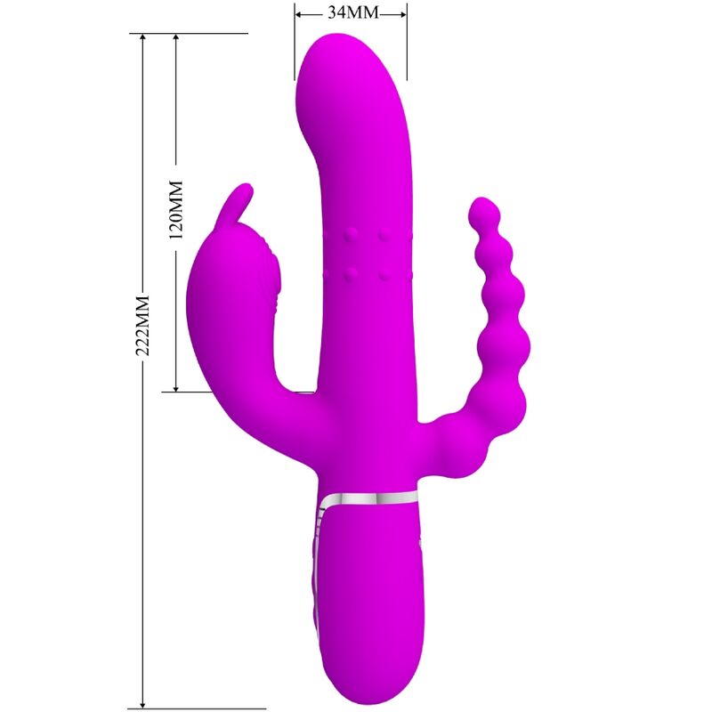 PRETTY LOVE - CAMMY VIBRATORE TRIPLO MULTIFUNZIONALE 4 IN 1 ROSA
