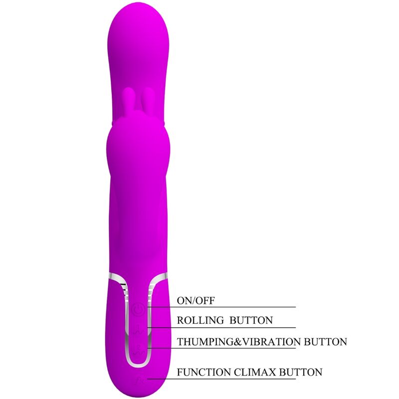 PRETTY LOVE - CAMMY VIBRATORE TRIPLO MULTIFUNZIONALE 4 IN 1 ROSA