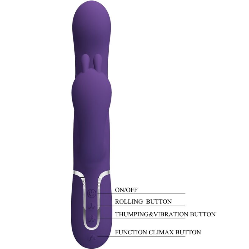 PRETTY LOVE - CAMMY VIBRATORE TRIPLO MULTIFUNZIONALE 4 IN 1 VIOLA