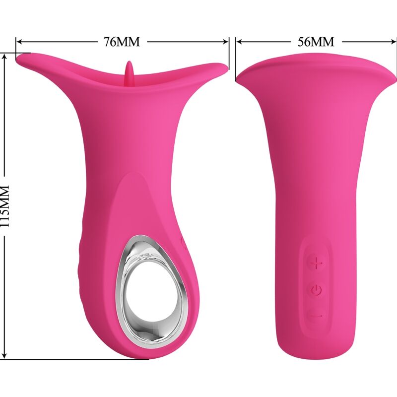 PRETTY LOVE - VIBRATORE ORALE CLYDE LINGUA VIBRANTE 12 VIBRAZIONI ROSA