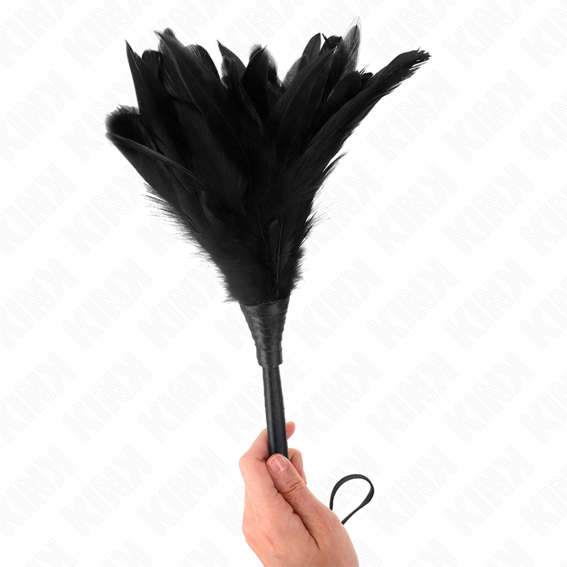KINK - PIUME DI POLLO PER IL SOLLETICO A FORMA DI CORNO DI DOMESTICA NERA 36 CM