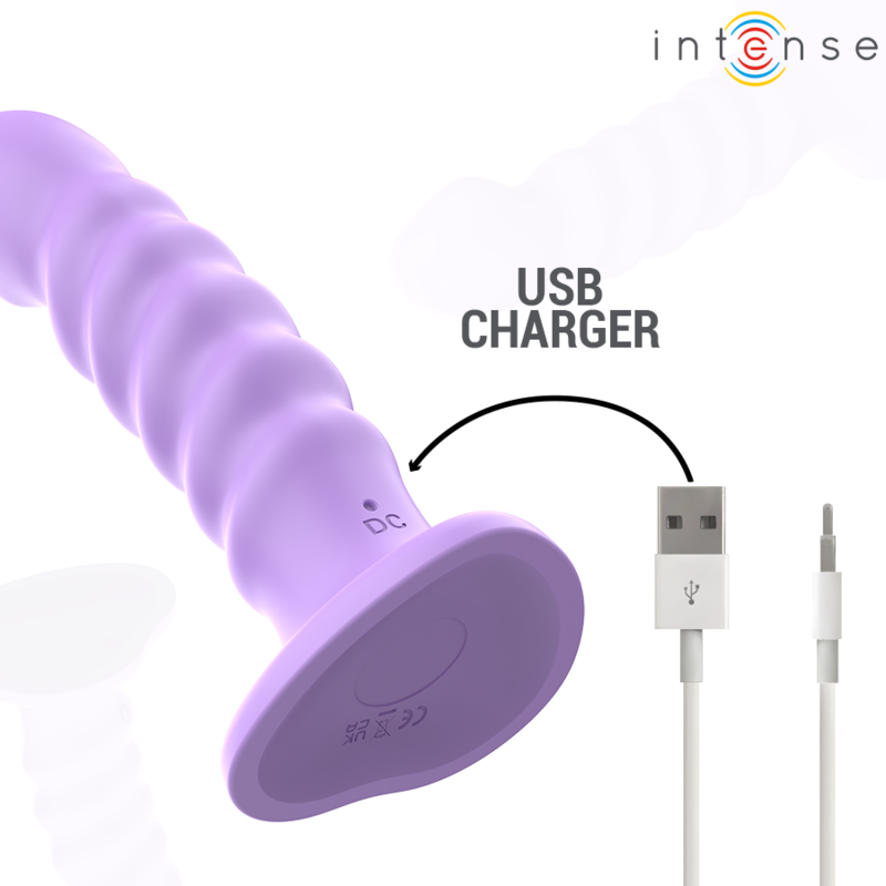 INTENSO - VIBRATORE BRENDA TAGLIA M DESIGN A SPIRALE 10 VIBRAZIONI TELECOMANDO VIOLA