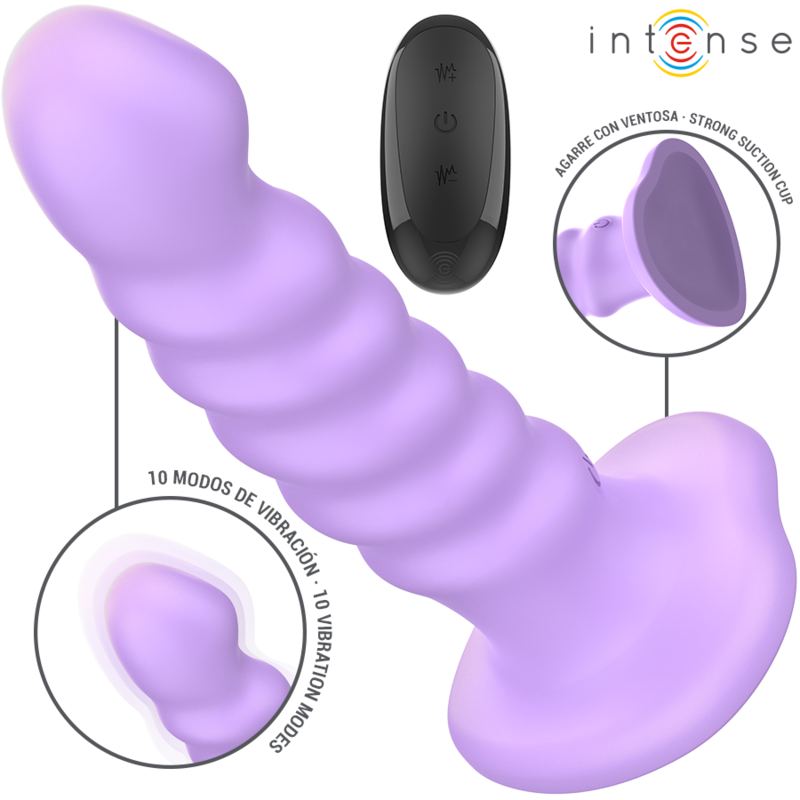 INTENSO - VIBRATORE BRENDA TAGLIA M DESIGN A SPIRALE 10 VIBRAZIONI TELECOMANDO VIOLA