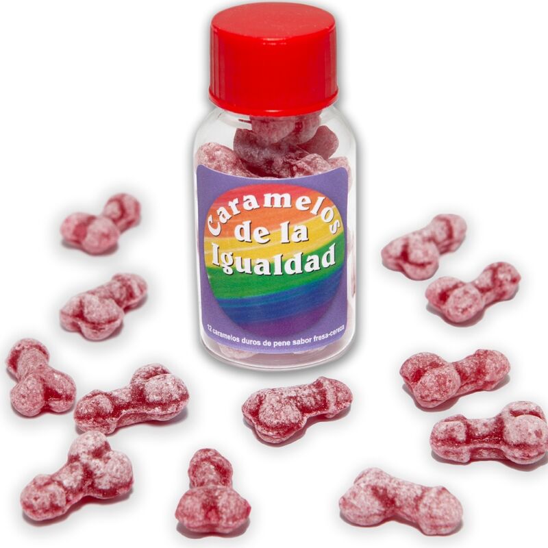 Spicy Devil - 12 caramelle dell'uguaglianza a forma di pene alla fragola/ciliegia
