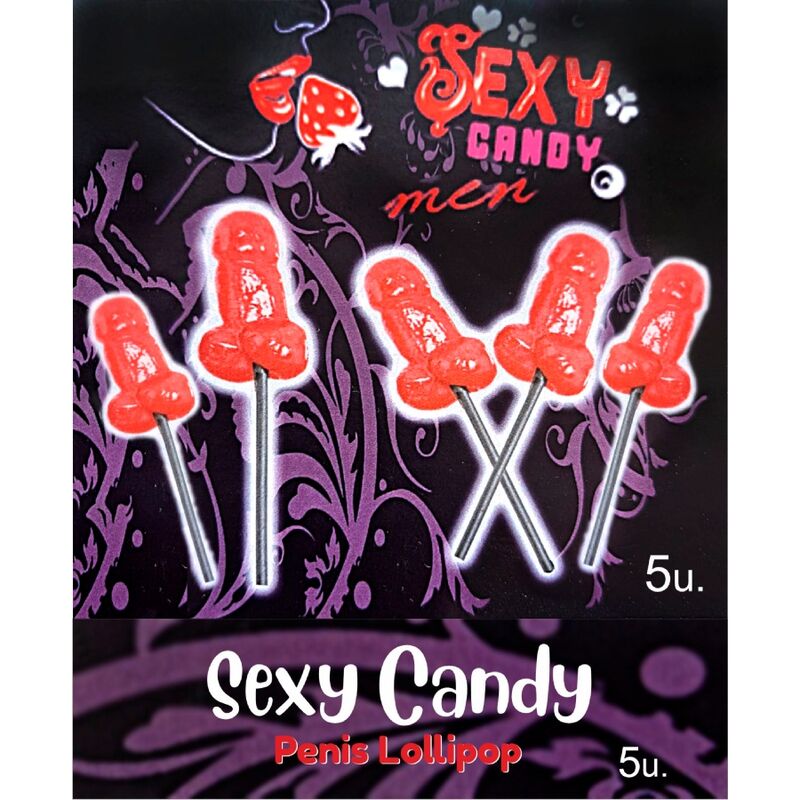 SPICY DEVIL - SCATOLA DA 5 LECCA-LECCA A FORMA DI PENE ALLA CILIEGIA