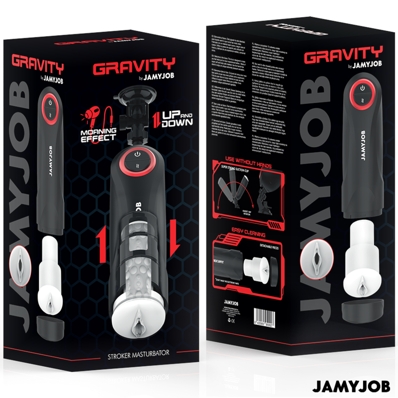 JAMYJOB - MASTURBATORE VAGINALE AUTOMATICO A GRAVITÀ CON 5 MODALITÀ DI SPINTA ED EFFETTO SONORO