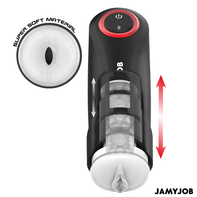 JAMYJOB - MASTURBATORE VAGINALE AUTOMATICO A GRAVITÀ CON 5 MODALITÀ DI SPINTA ED EFFETTO SONORO