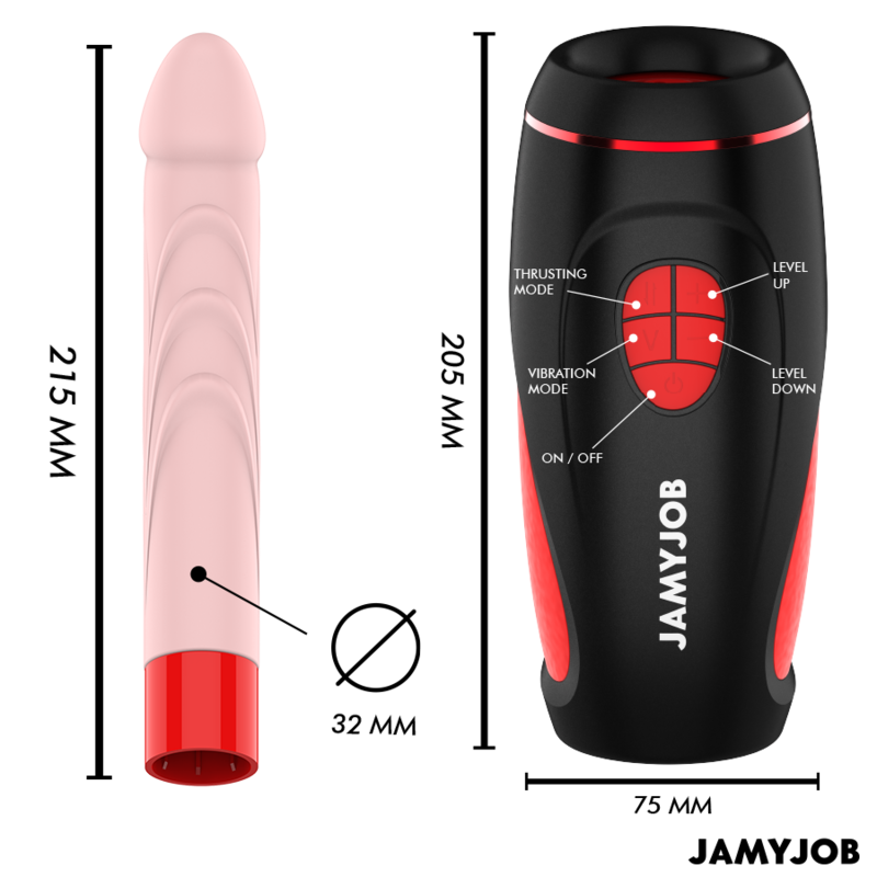 JAMYJOB - MASTURBATORE AUTOMATICO PYSTON BASE CON DILDO TELECOMANDATO