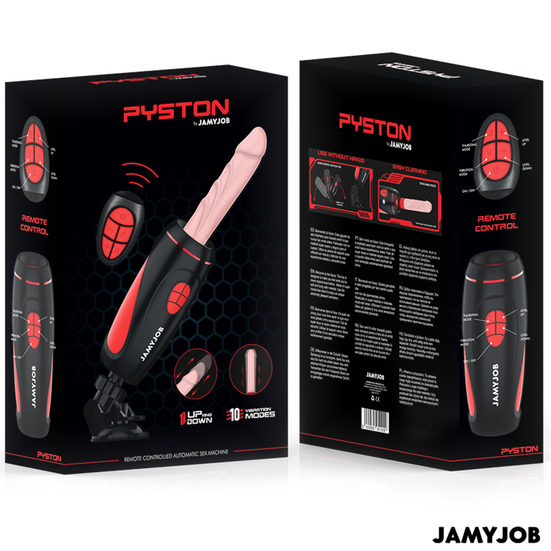 JAMYJOB - MASTURBATORE AUTOMATICO PYSTON BASE CON DILDO TELECOMANDATO
