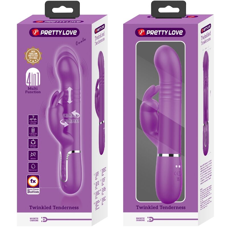 PRETTY LOVE - VIBRATORE CONIGLIO MULTIFUNZIONE 4 IN 1 COALE VIOLA
