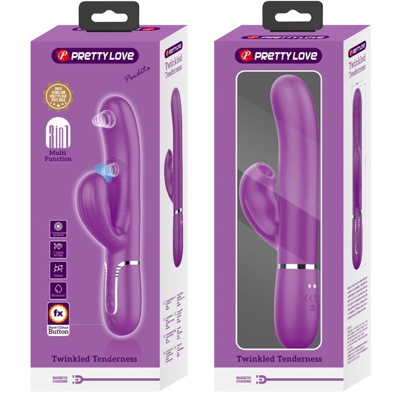 PRETTY LOVE - PERLITA VIBRATORE CONIGLIO MULTIFUNZIONE 3 IN 1 VIOLA