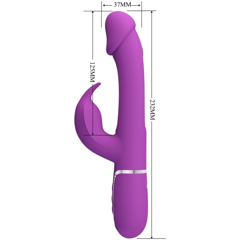 PRETTY LOVE - KAMPAS VIBRATORE CONIGLIO MULTIFUNZIONE 3 IN 1 VIOLA