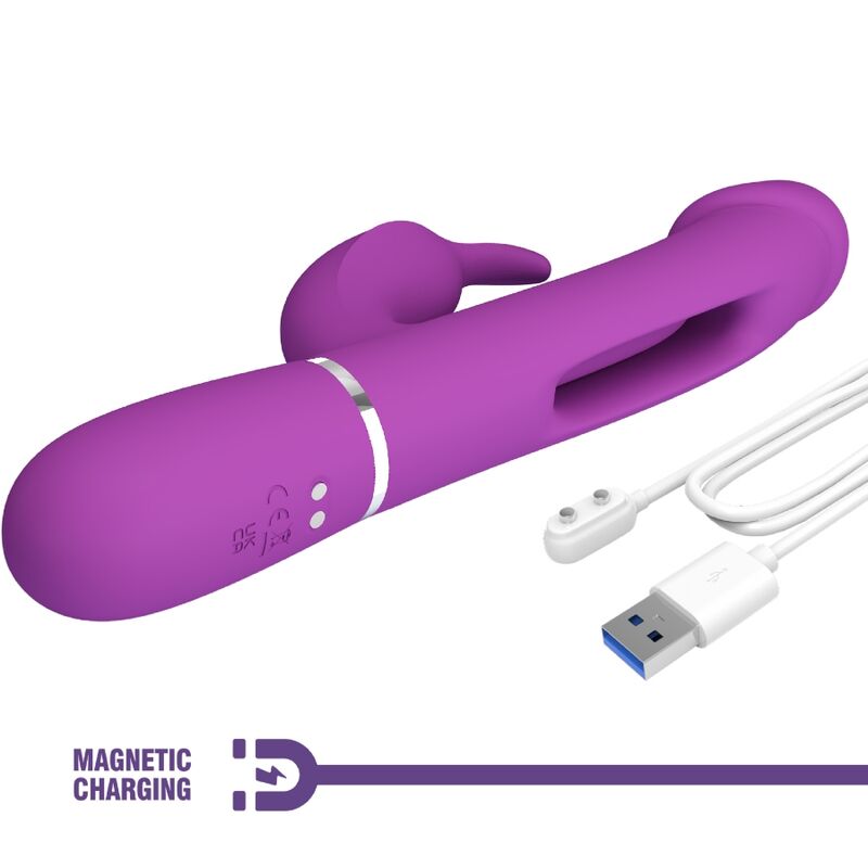 PRETTY LOVE - KAMPAS VIBRATORE CONIGLIO MULTIFUNZIONE 3 IN 1 VIOLA